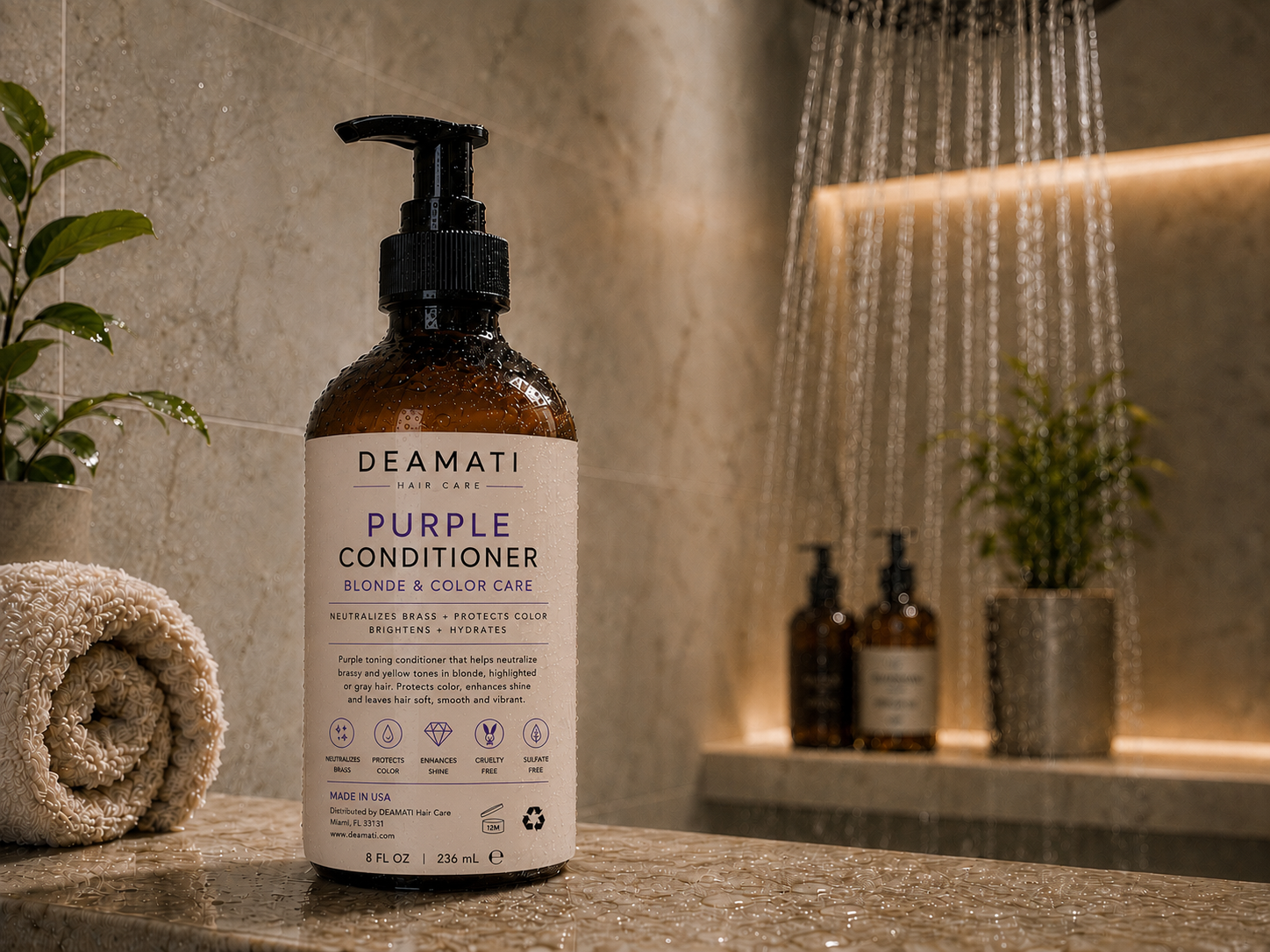 DEAMATI Purple Repair Conditioner Tone Protection + Repair + Brilliant Shine